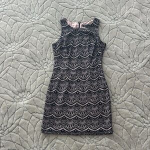 Guess Black and Pink Patterned Mini Dress